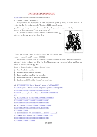 全国中考英语阅读理解 还原短文