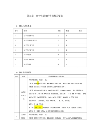 竞争性磋商内容及相关要求