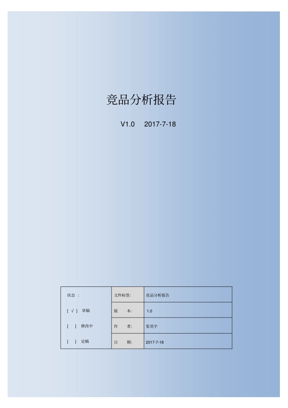 竞品分析报告-张昊宇_第1页