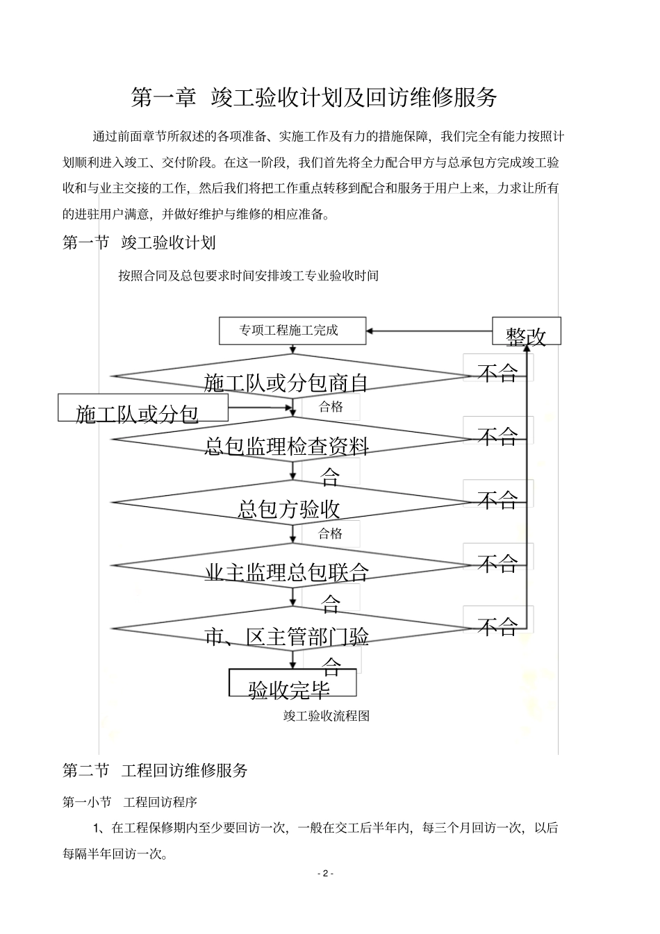 竣工验收计划及回访维修服务_第2页