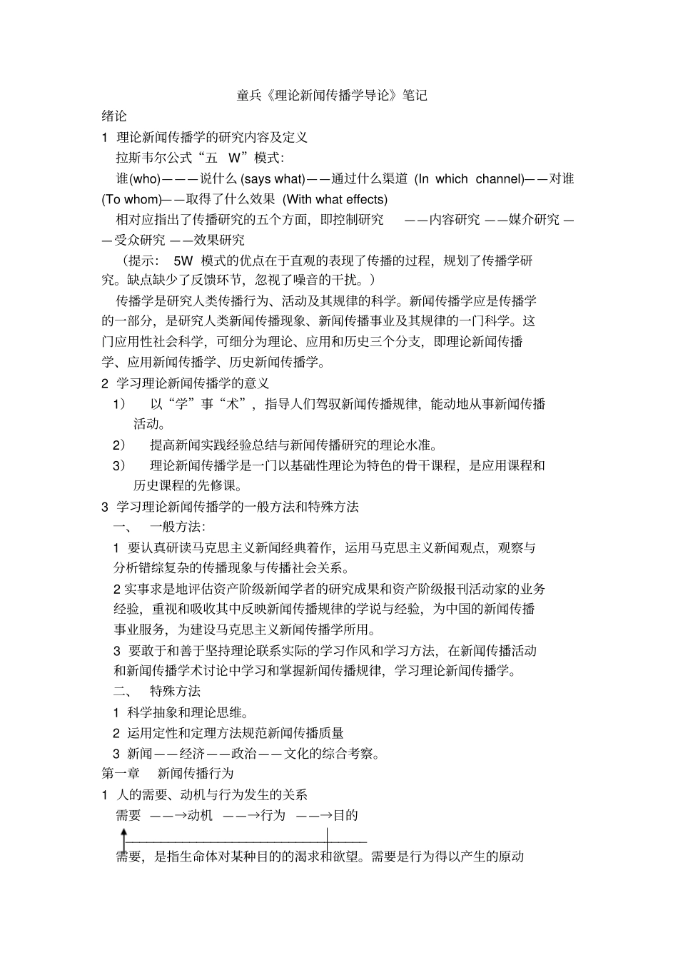 童兵理论新闻传播学导论笔记_第1页