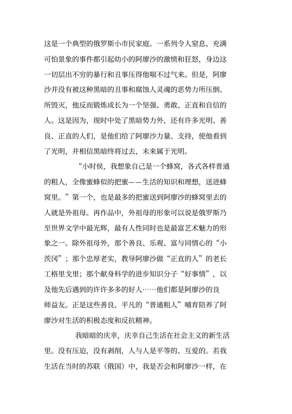 童年高尔基的读书笔记_第3页