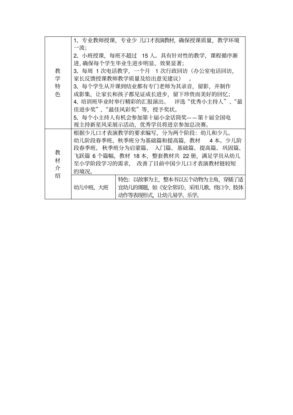 童星小主持人培训计划表_第2页