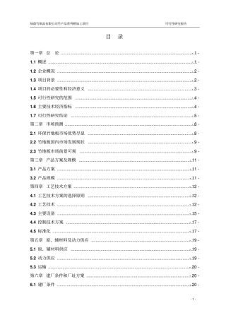 竹产品系列精加工项目可行性研究报告