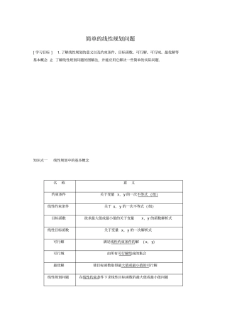 简单的线性规划问题
