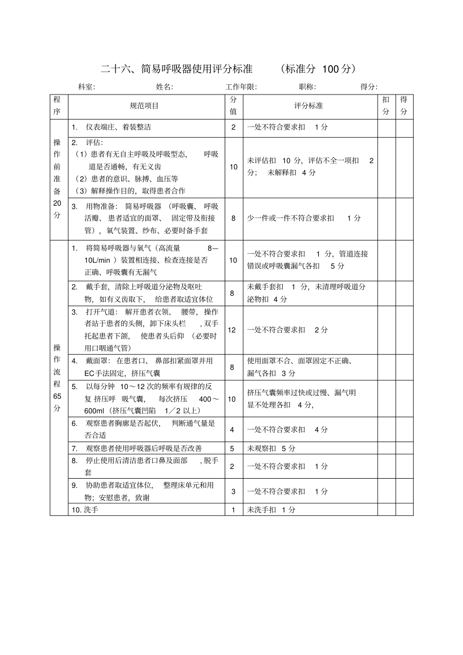 简易呼吸器操作评分标准_第1页