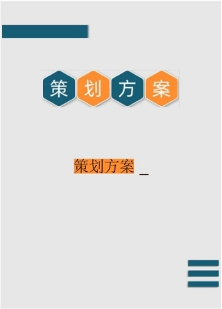 简易策划方案模板