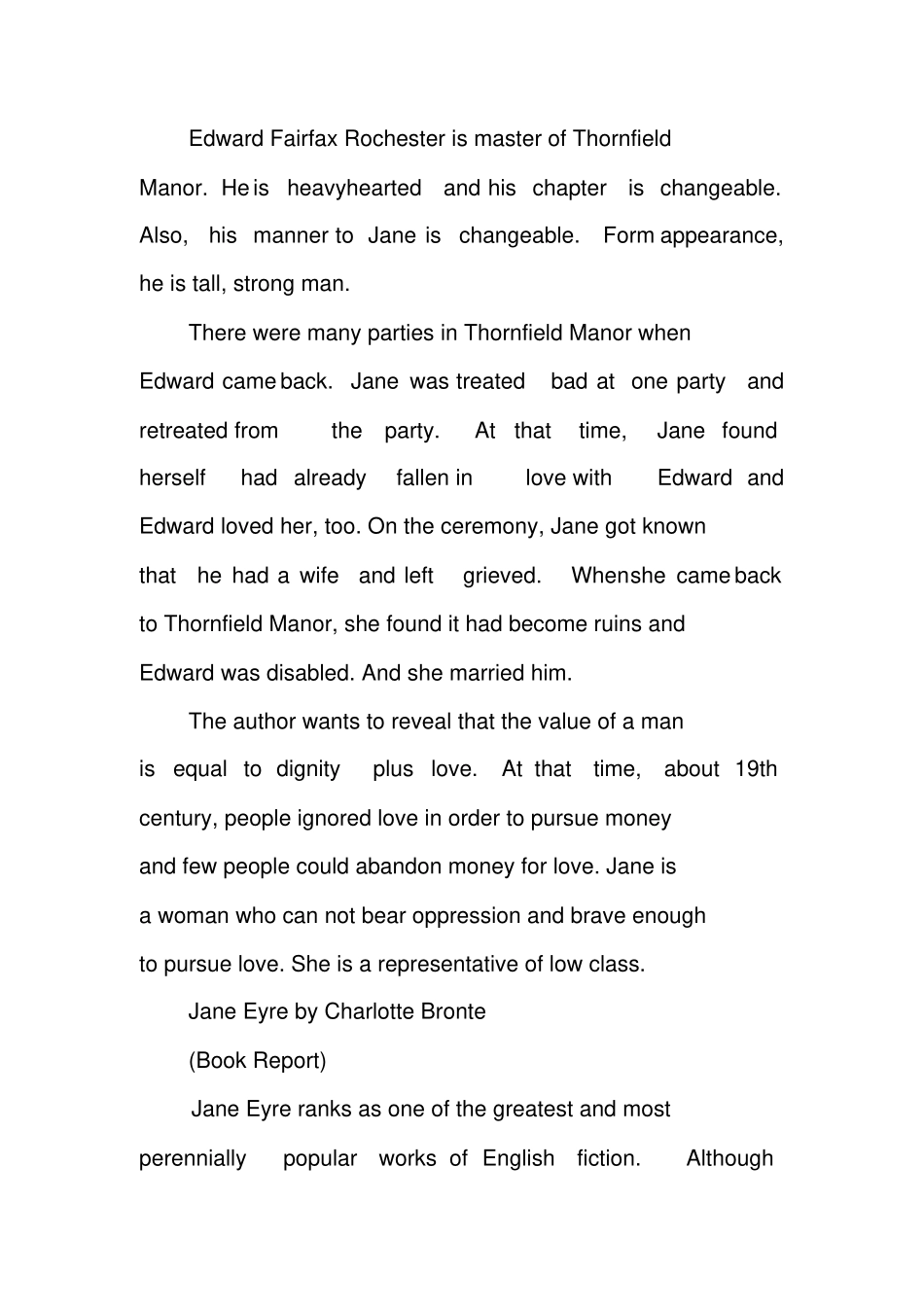 简爱英文及中文读书报告_第2页