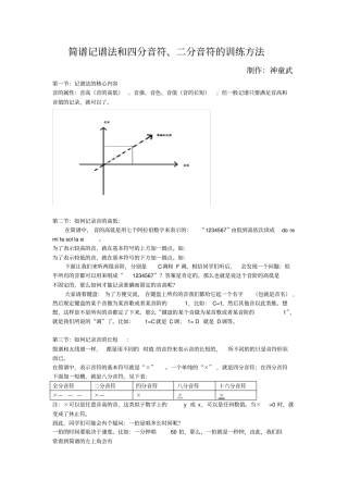 简谱记谱法和四分音符、二分音符的训练方法