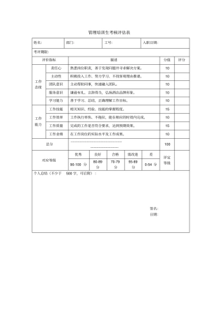 管培生考核表