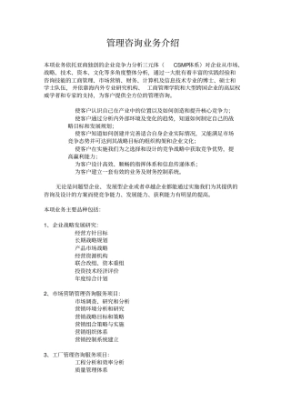管理咨询业务介绍