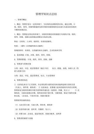 管理学知识点总结65717