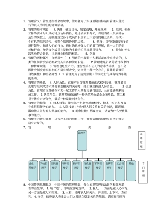 管理学重点概念
