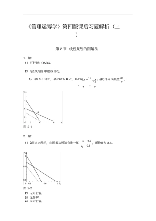 管理运筹学第四版课后习题答案