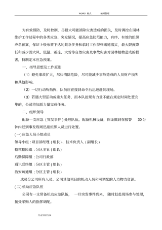 管理预案和紧急情况处理方案说明