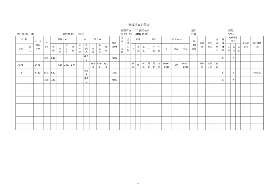 管线外业调查样表_第2页