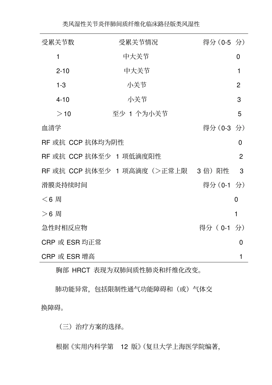 类风湿性关节炎伴肺间质纤维化临床路径版类风湿性_第2页