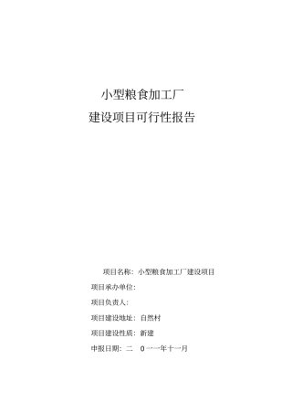 粮食加工厂方案文档