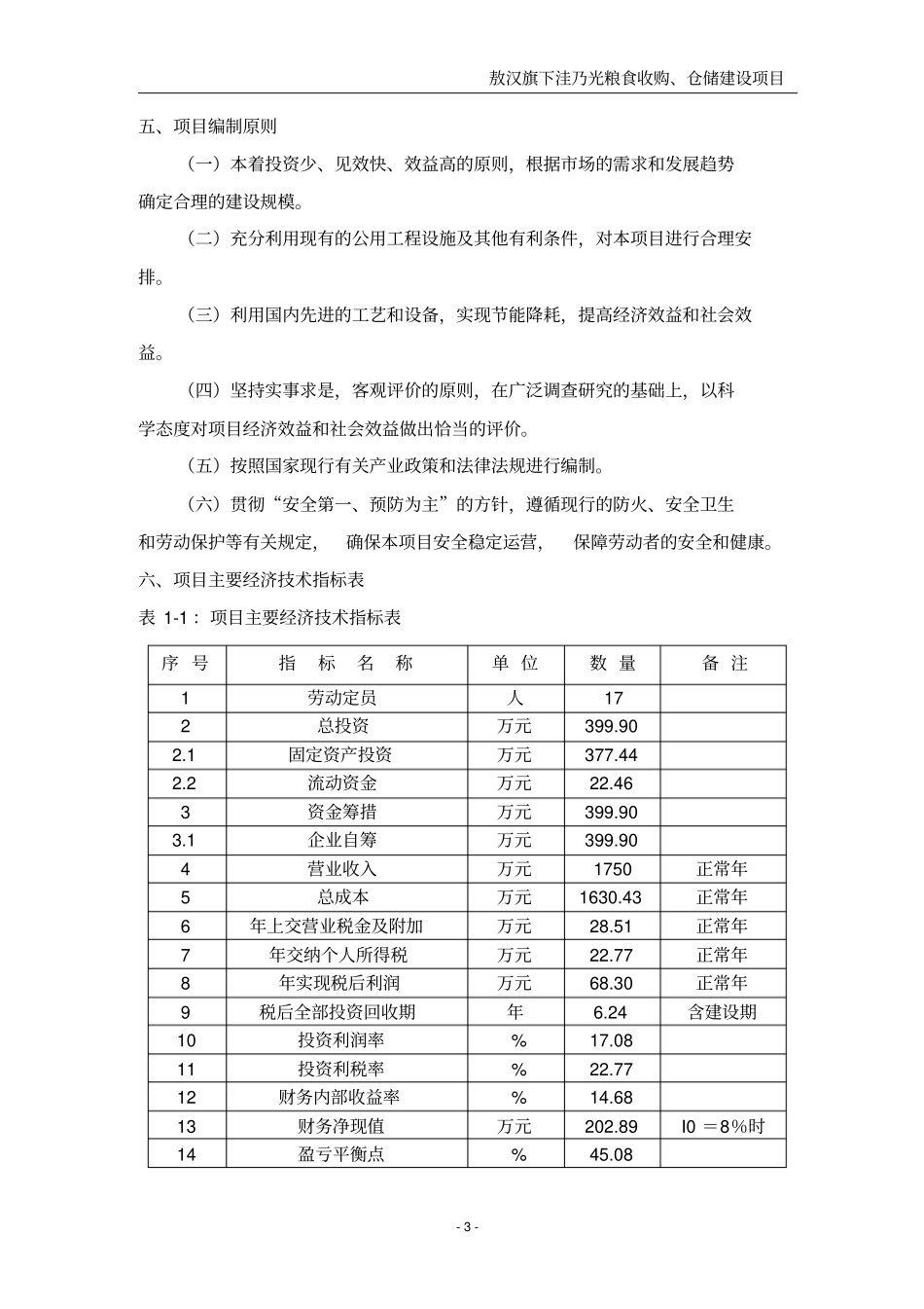 粮食收购仓储新建项目可行性研究报告_第3页