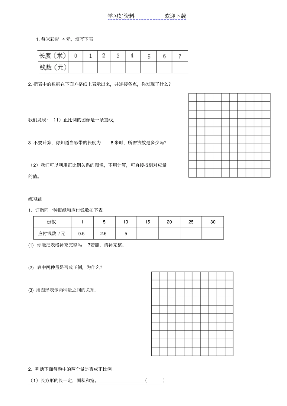 精华讲义数学六年级下册正比例和反比例_第2页