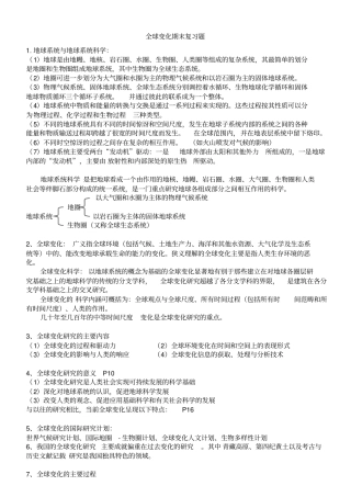 精品全球变化复习资料张兰生等著