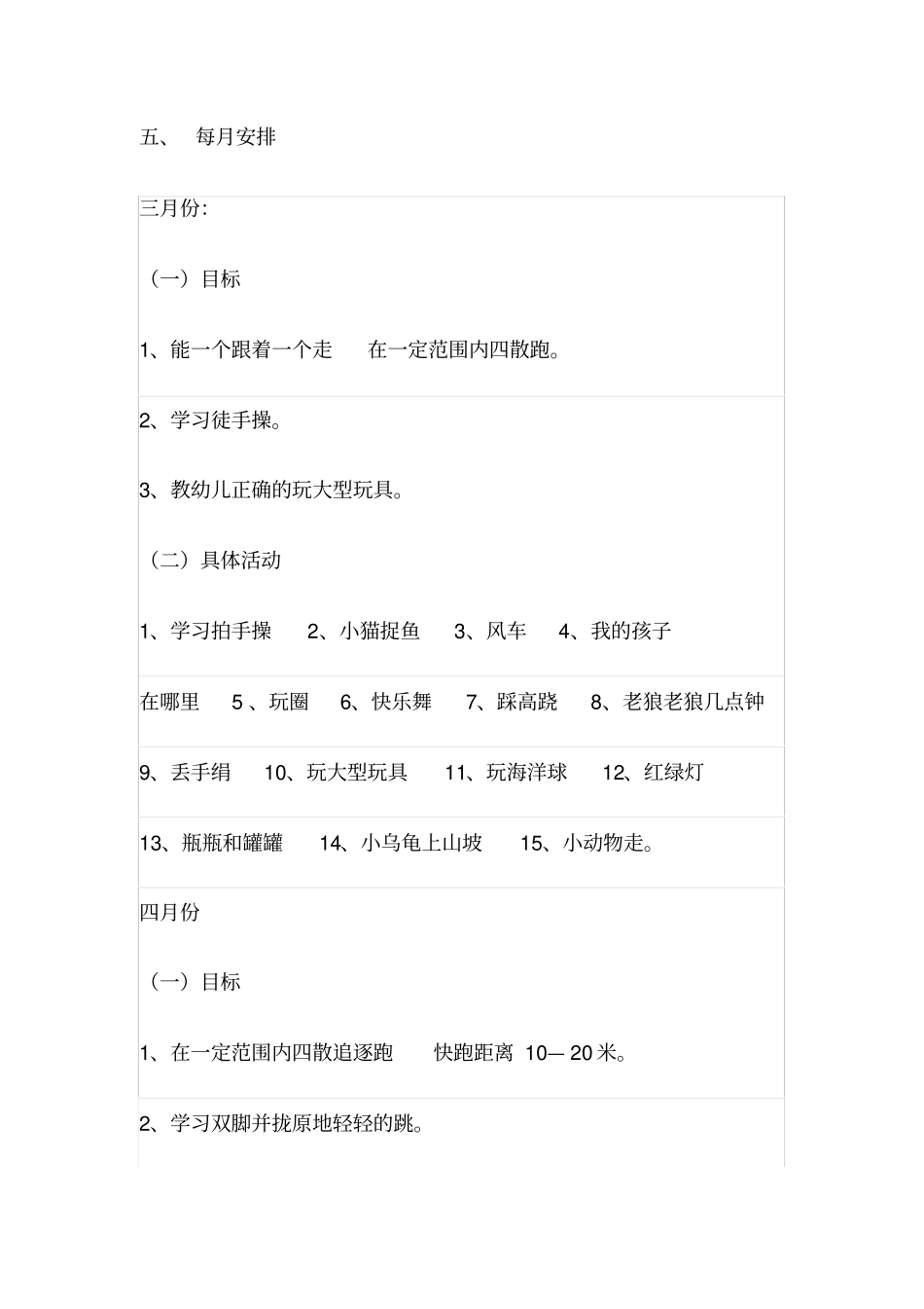 精品学精品第二学期中班体格锻炼计划_第3页