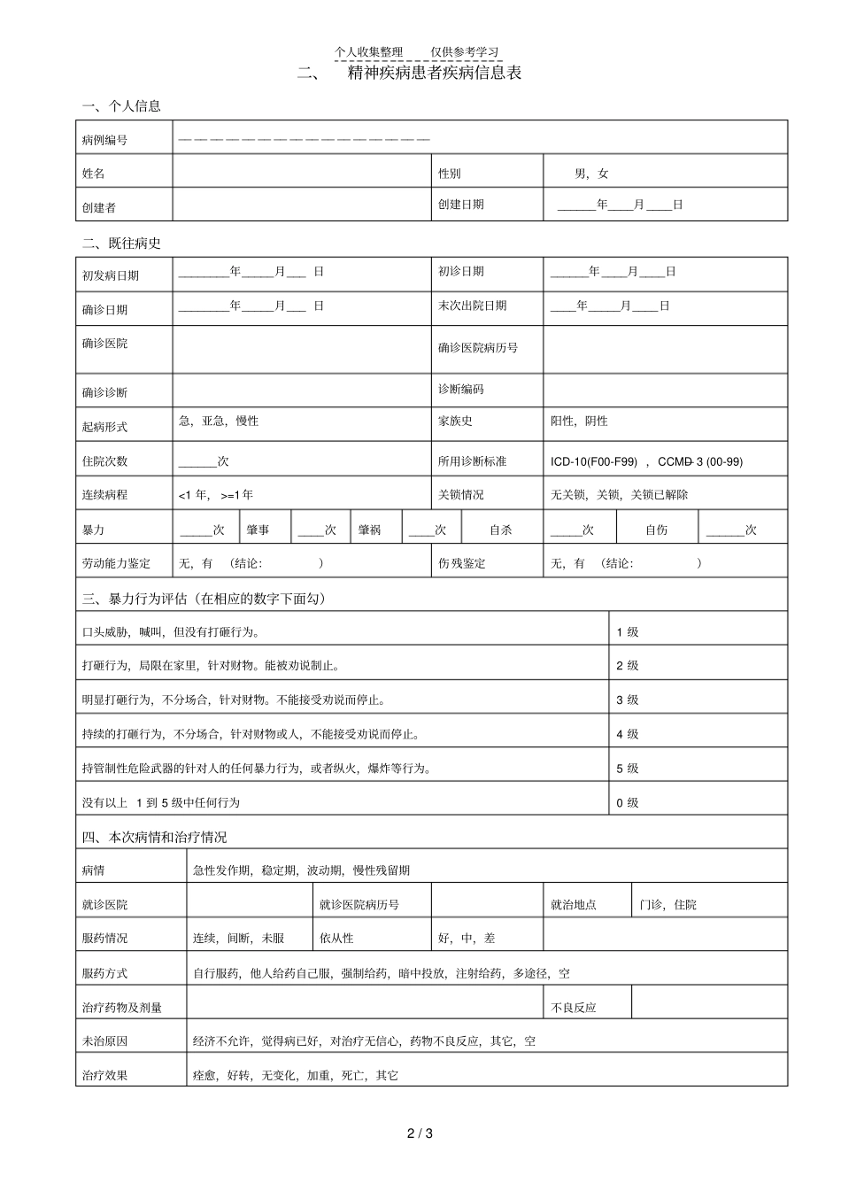 精品患者建档表格_第2页