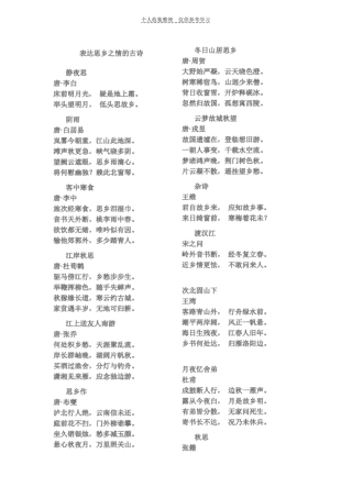 精品表达思乡之情的古诗