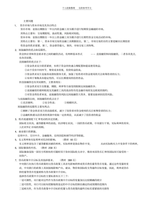 精品金融学主要问题