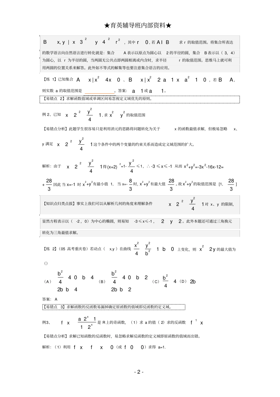 精品高中数学知识点汇总易错、易混、易忘_第2页