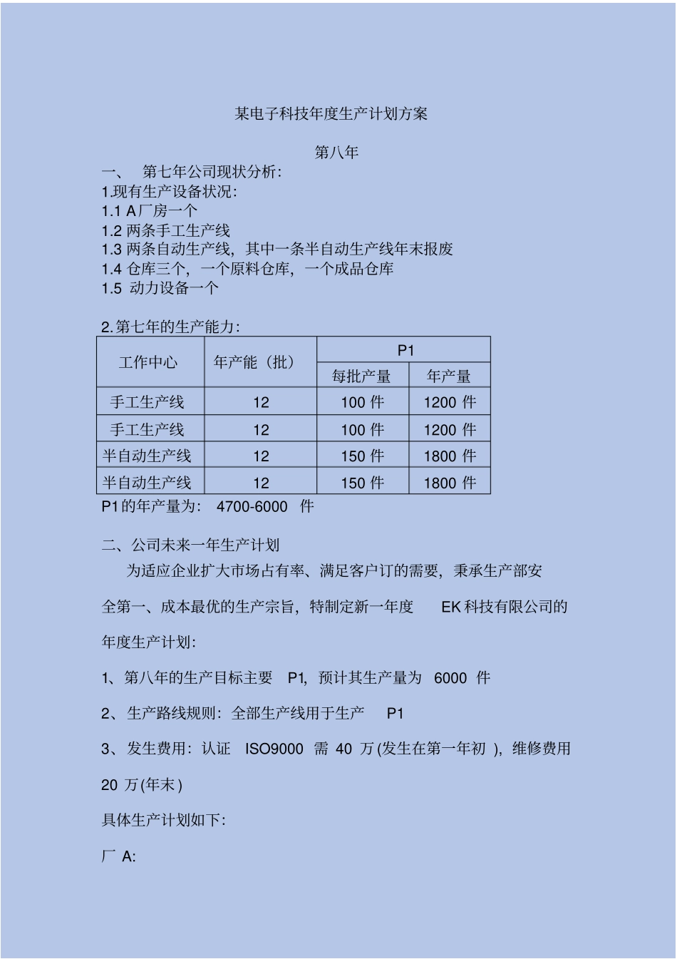 精电子公司生产计划方案_第2页