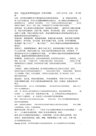精神病学重点总结