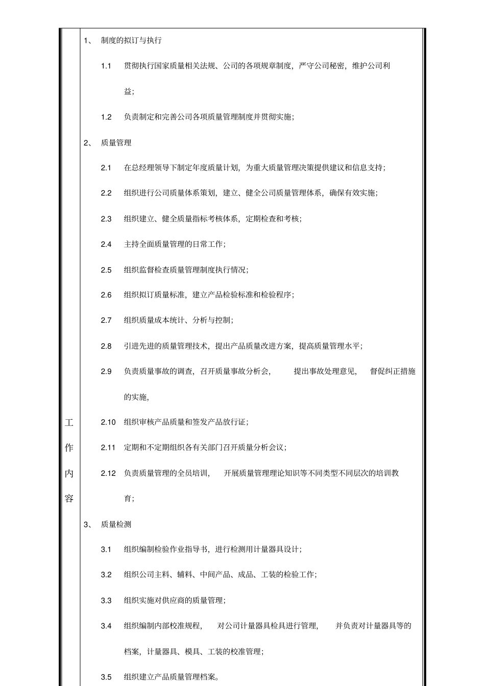 精编【KPI绩效考核】某中型制造业质量管理部经理岗位说明书及KPI指标_第3页