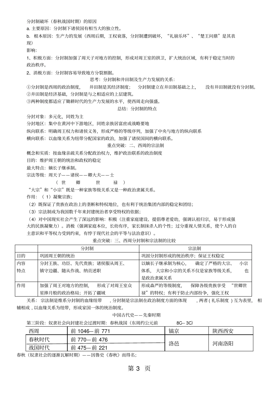 精选-高中历史一轮复习学案先秦史-文档_第3页