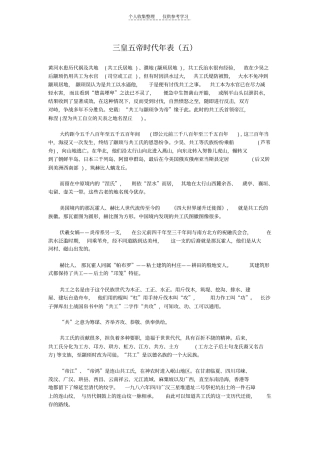 精选三皇五帝时代年表五