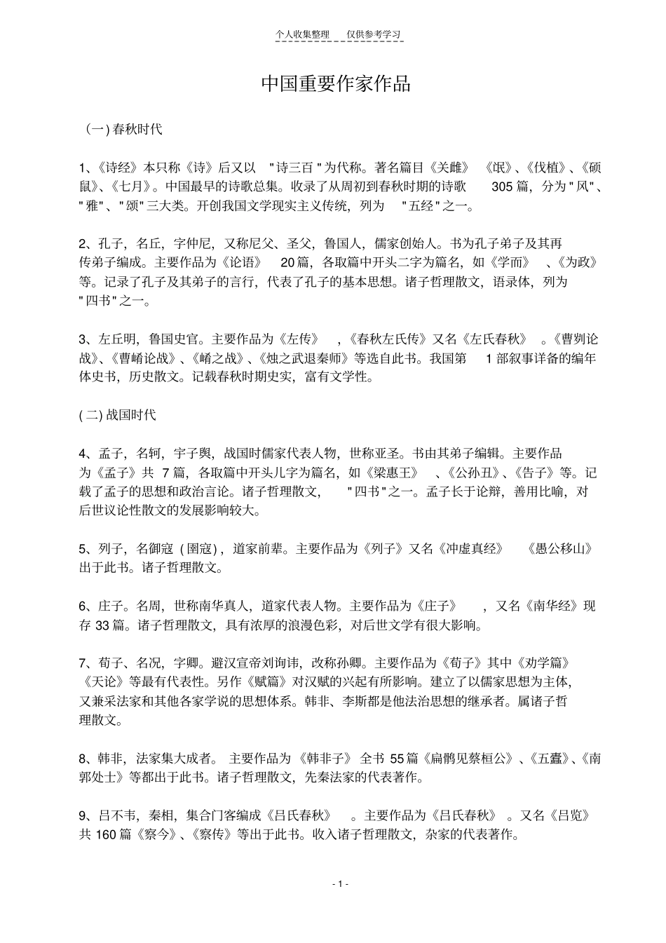 精选中国重要作家作品34807_第1页