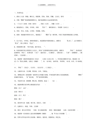 精选文学常识总结