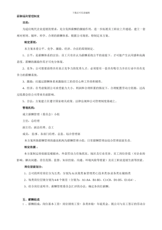 公司薪酬福利制度(示范文本)