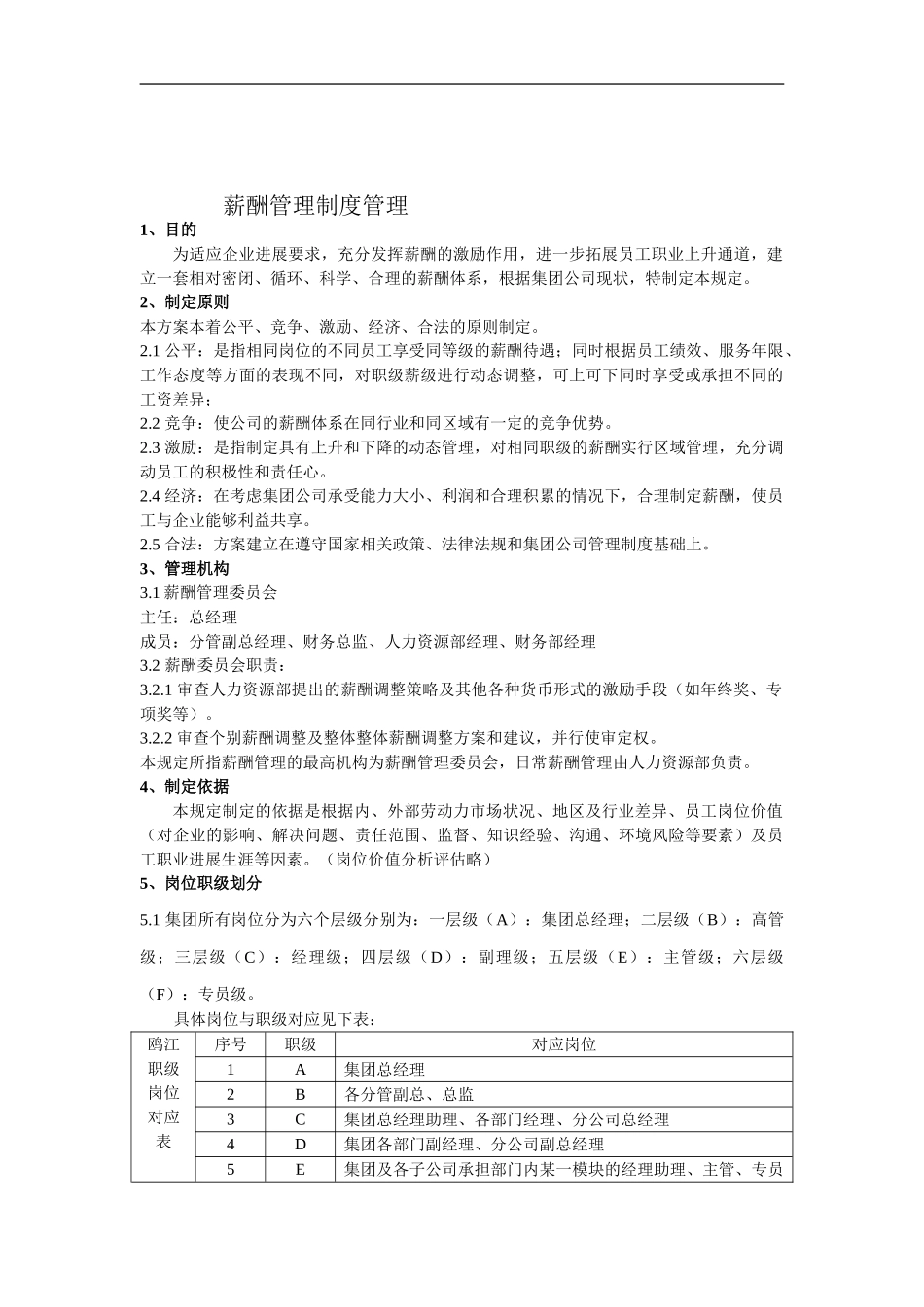 公司薪酬管理制度经典法则_第1页