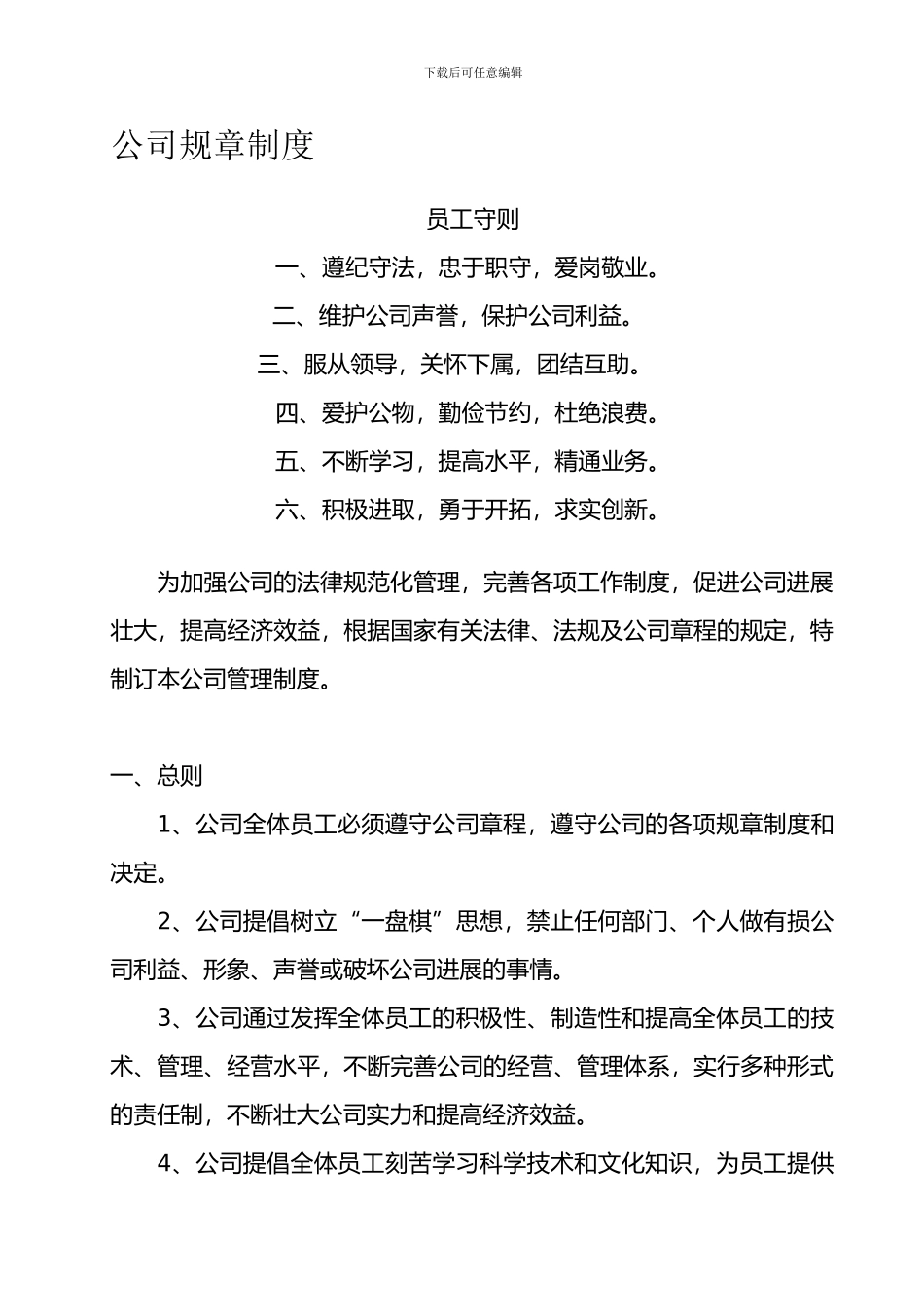 公司规章制度3381183_第1页