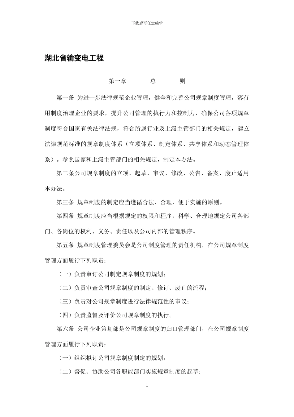公司规章制度管理办法(公示版)_第1页