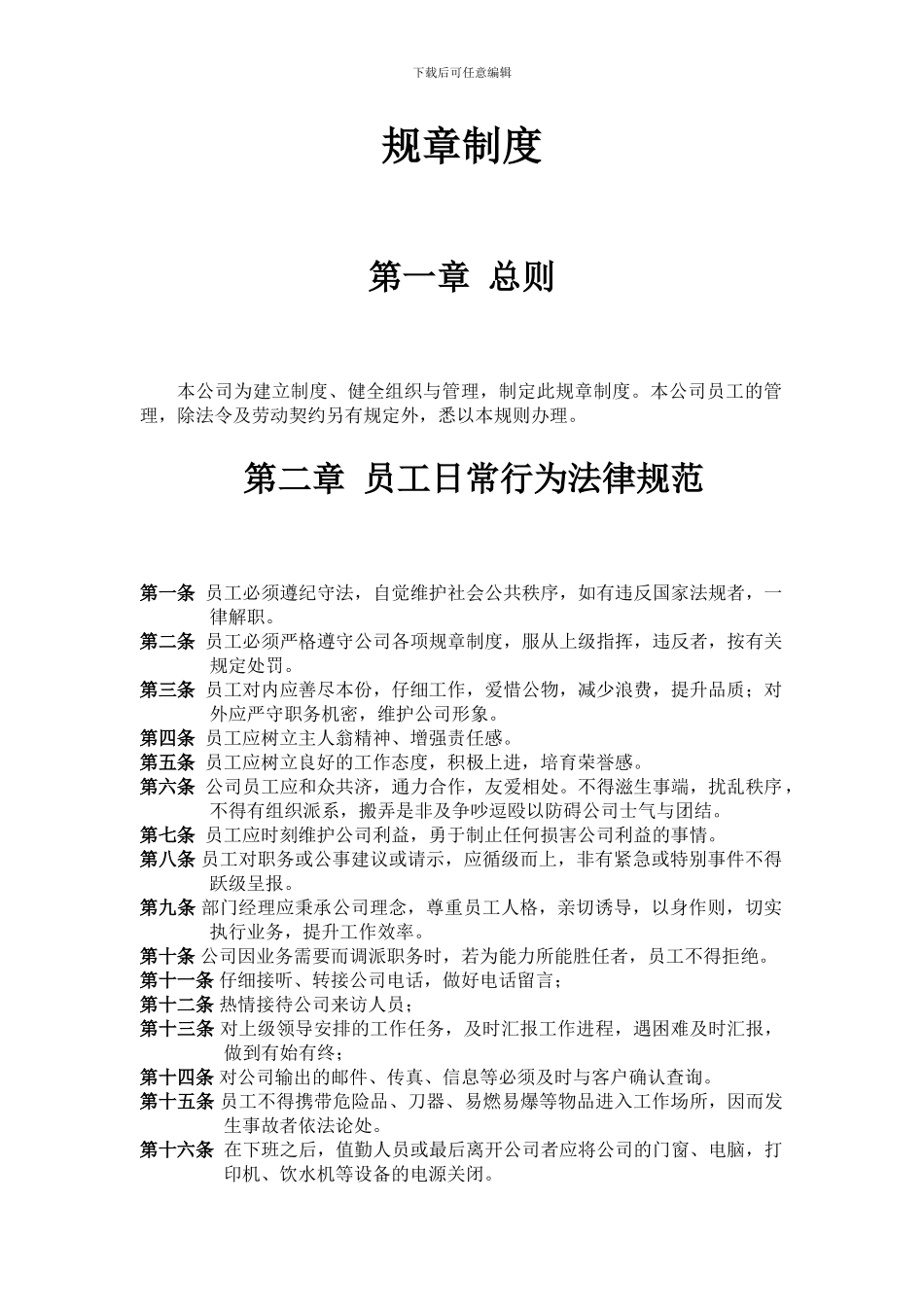 公司规章制度范本857447_第2页