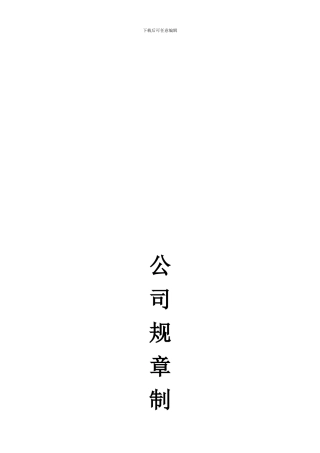 公司规章制度总章