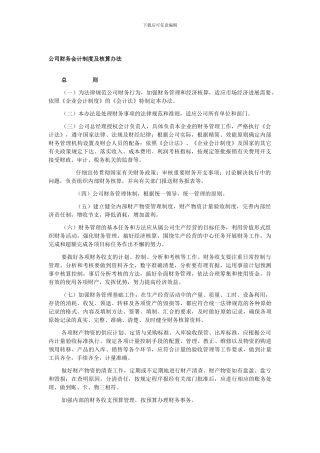 公司财务会计制度及核算办法