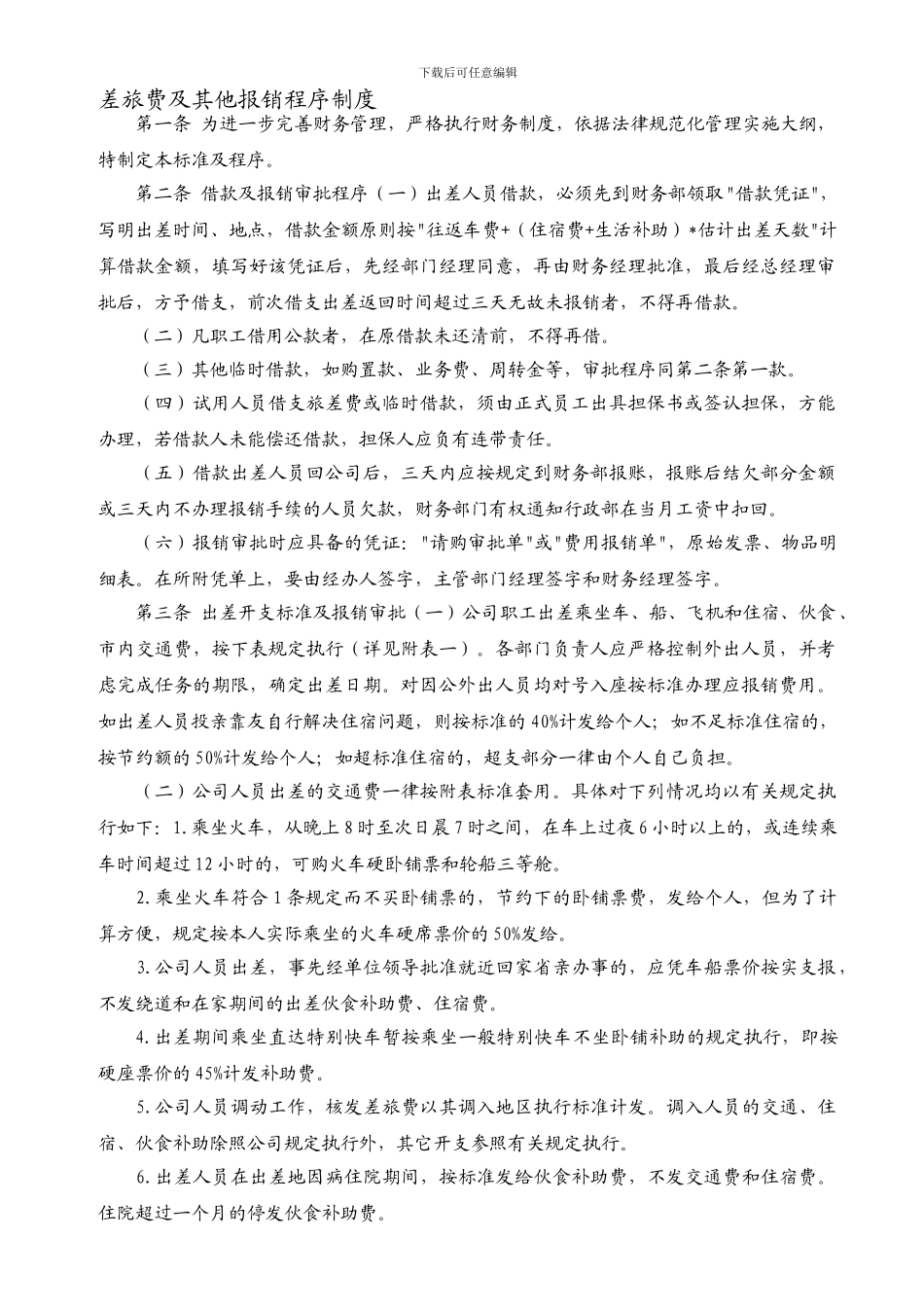 公司财务管理制度及报销程序_第1页