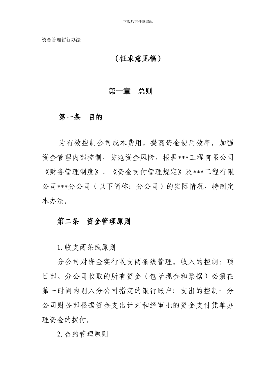 公司资金管理暂行办法_第1页