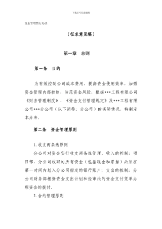 公司资金管理暂行办法
