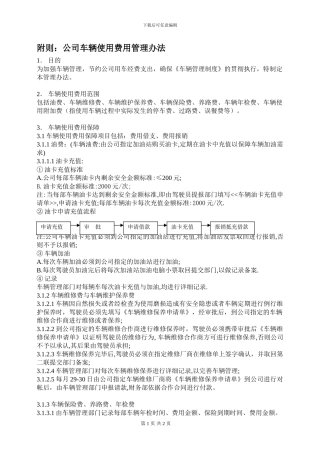 公司车辆使用费用管理办法