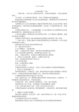 公司软件推广方案