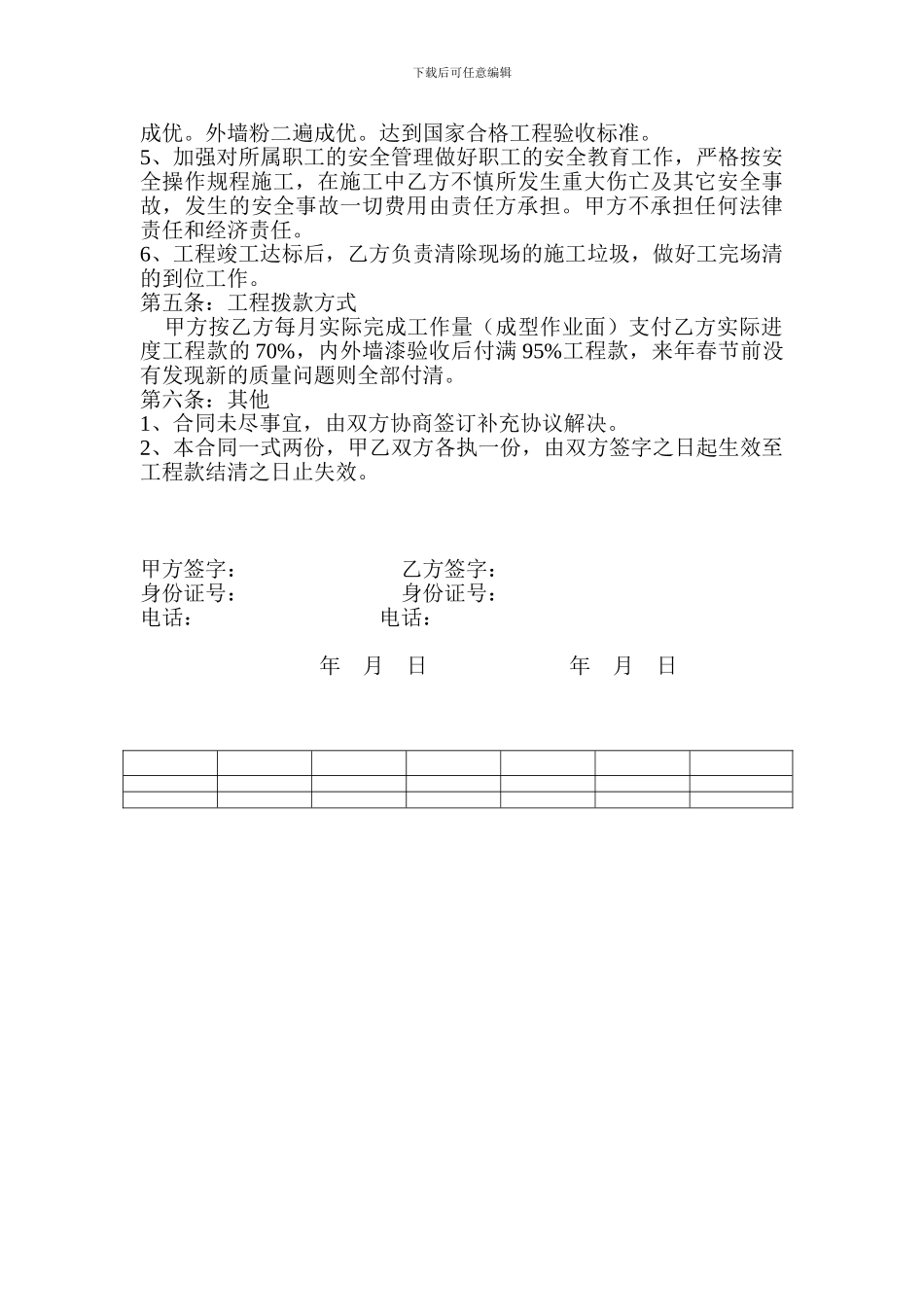 内外墙粉刷劳务承包合同_第2页